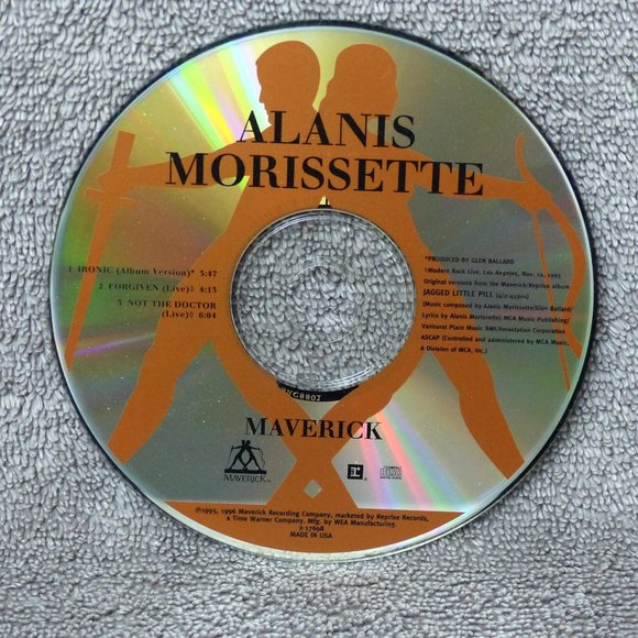 Alanis Morissette Ironic Audio CD Single Maverick 1996 Forgiven Live Rock - Picture 6 of 7